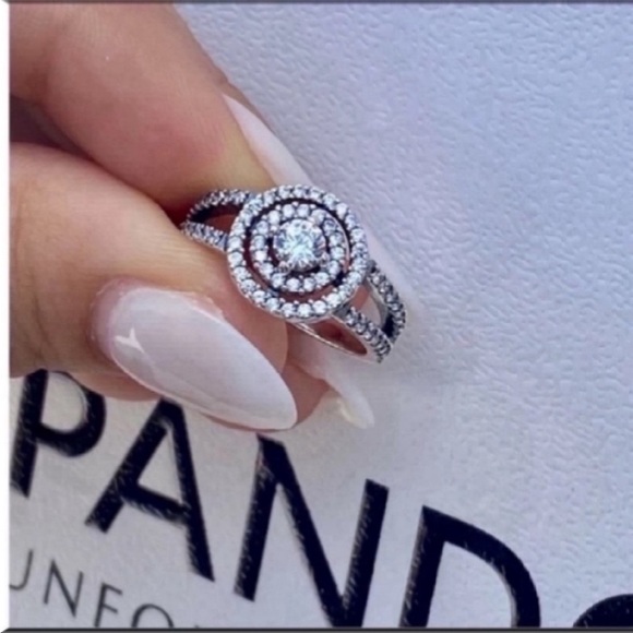 Pandora Sterling silver Sparkling Double Halo Ring 
Size 9 - Picture 5 of 14